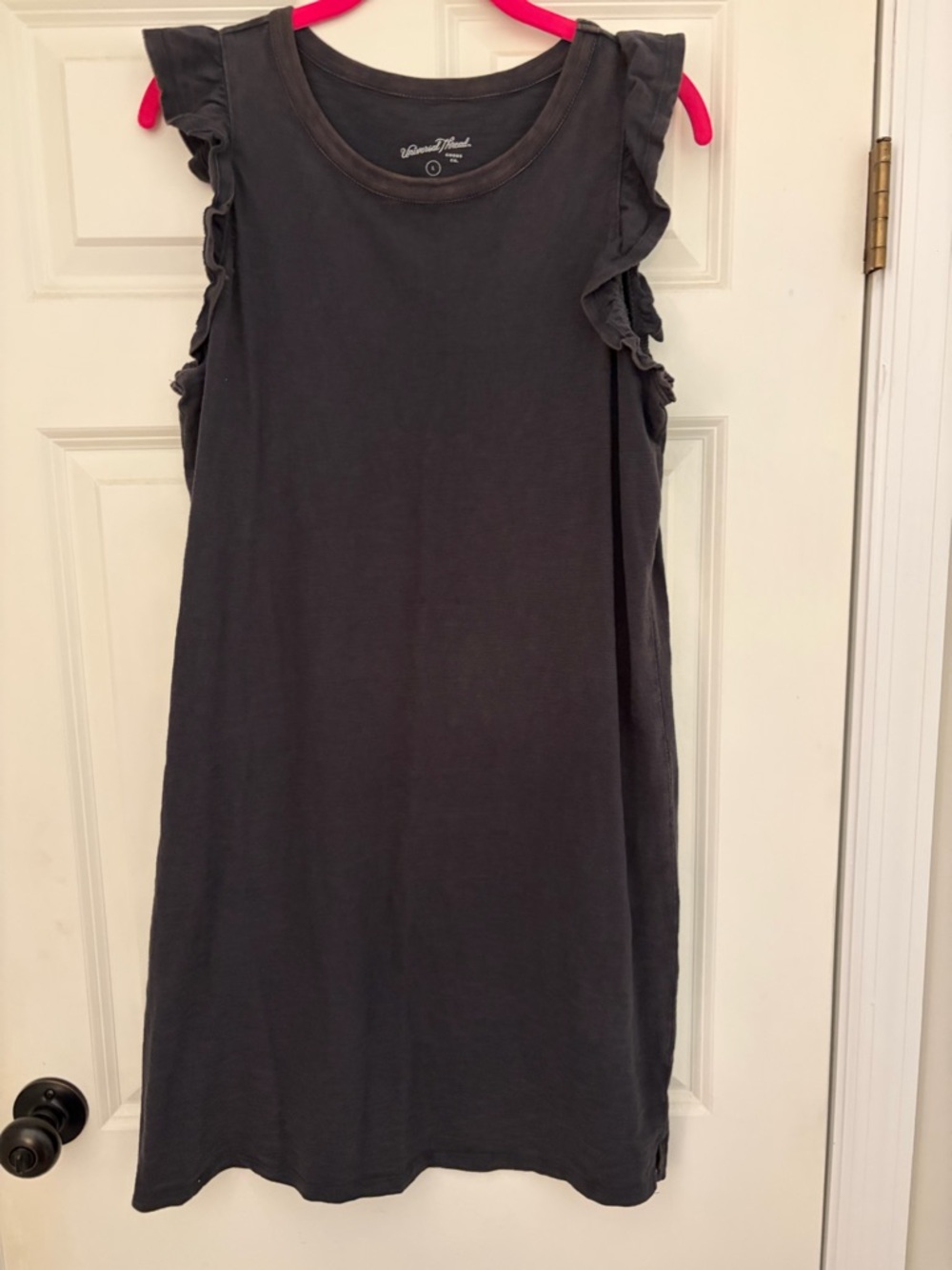 Universal Thread Dark Charcoal Ruffle Sleeve Tank Dress